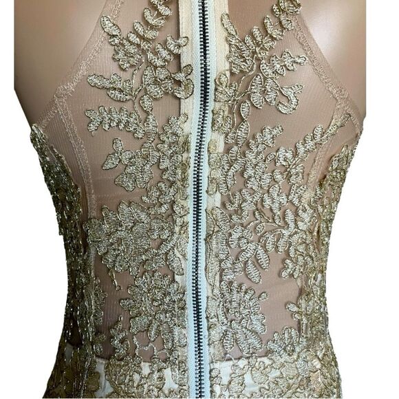 Gorgeous Seek Gold and White Lace Dress - Picture 5 of 8